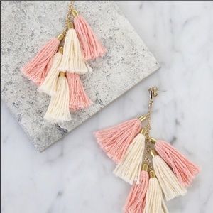 Ettika Pink Tassel Earrings